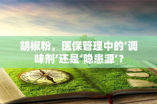 胡椒粉，医保管理中的‘调味剂’还是‘隐患源’？