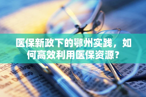 医保新政下的鄂州实践，如何高效利用医保资源？