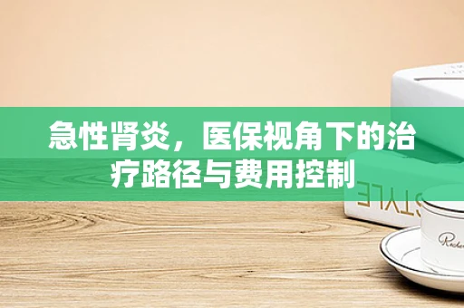 急性肾炎，医保视角下的治疗路径与费用控制