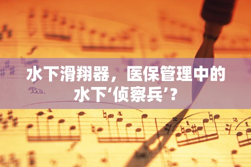 水下滑翔器，医保管理中的水下‘侦察兵’？