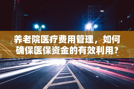 养老院医疗费用管理，如何确保医保资金的有效利用？