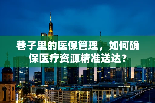巷子里的医保管理，如何确保医疗资源精准送达？