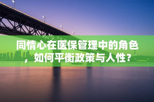 同情心在医保管理中的角色，如何平衡政策与人性？