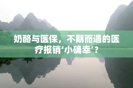 奶酪与医保，不期而遇的医疗报销‘小确幸’？