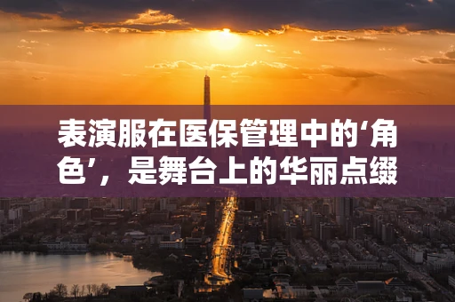表演服在医保管理中的‘角色’，是舞台上的华丽点缀，还是合规的灰色地带？